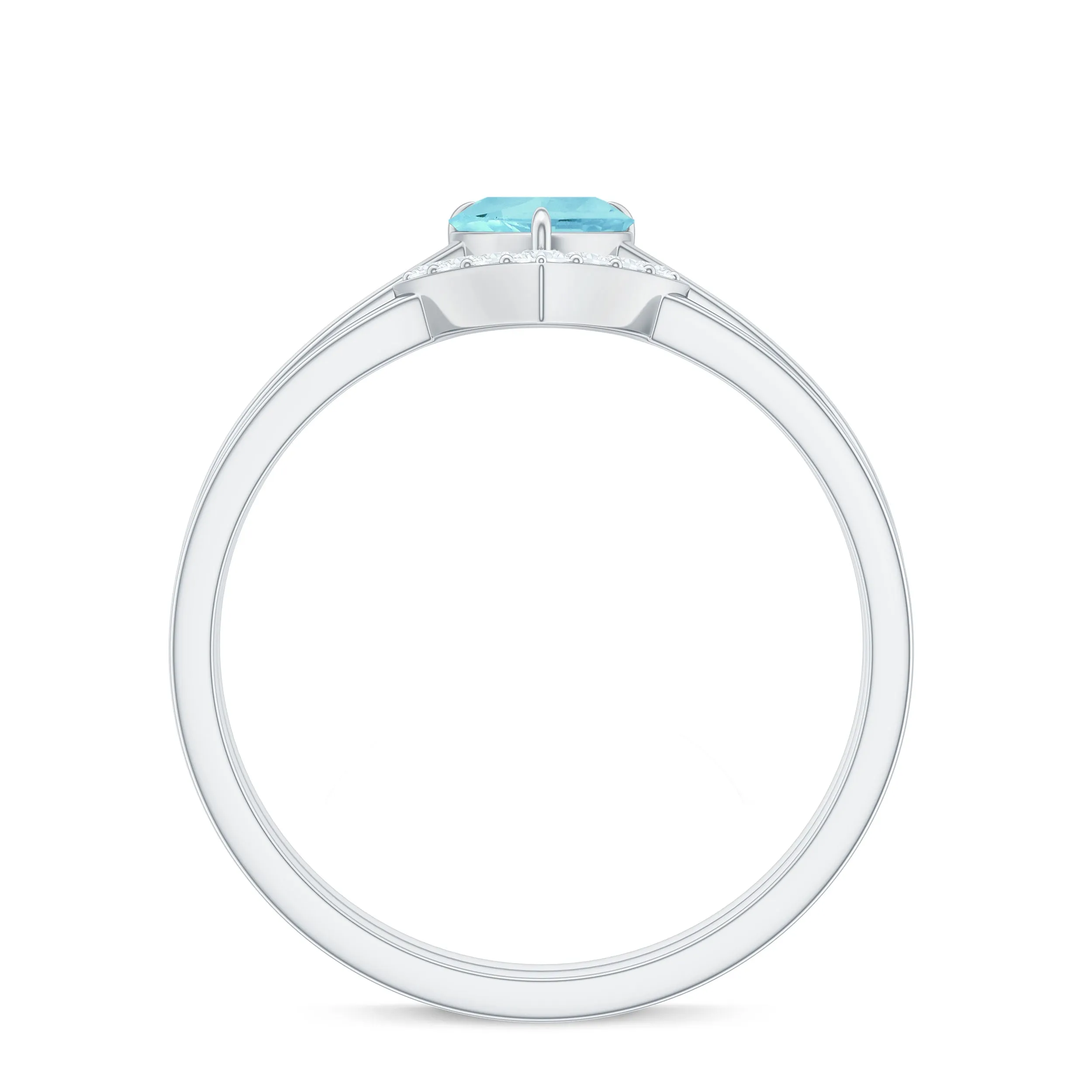 1 CT Real Sky Blue Topaz and Diamond Ring Set