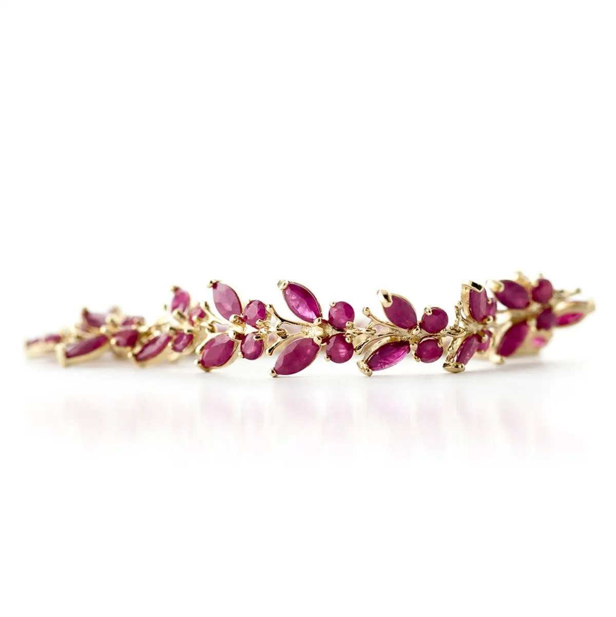 16.5 Carat 14K Solid Yellow Gold Butterfly Bracelet Natural Ruby