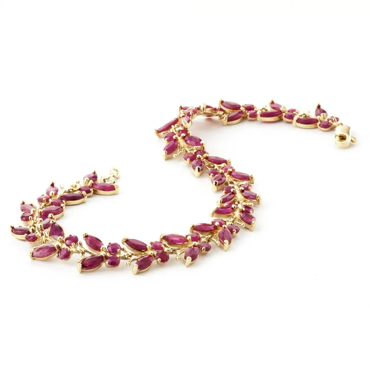 16.5 Carat 14K Solid Yellow Gold Butterfly Bracelet Natural Ruby