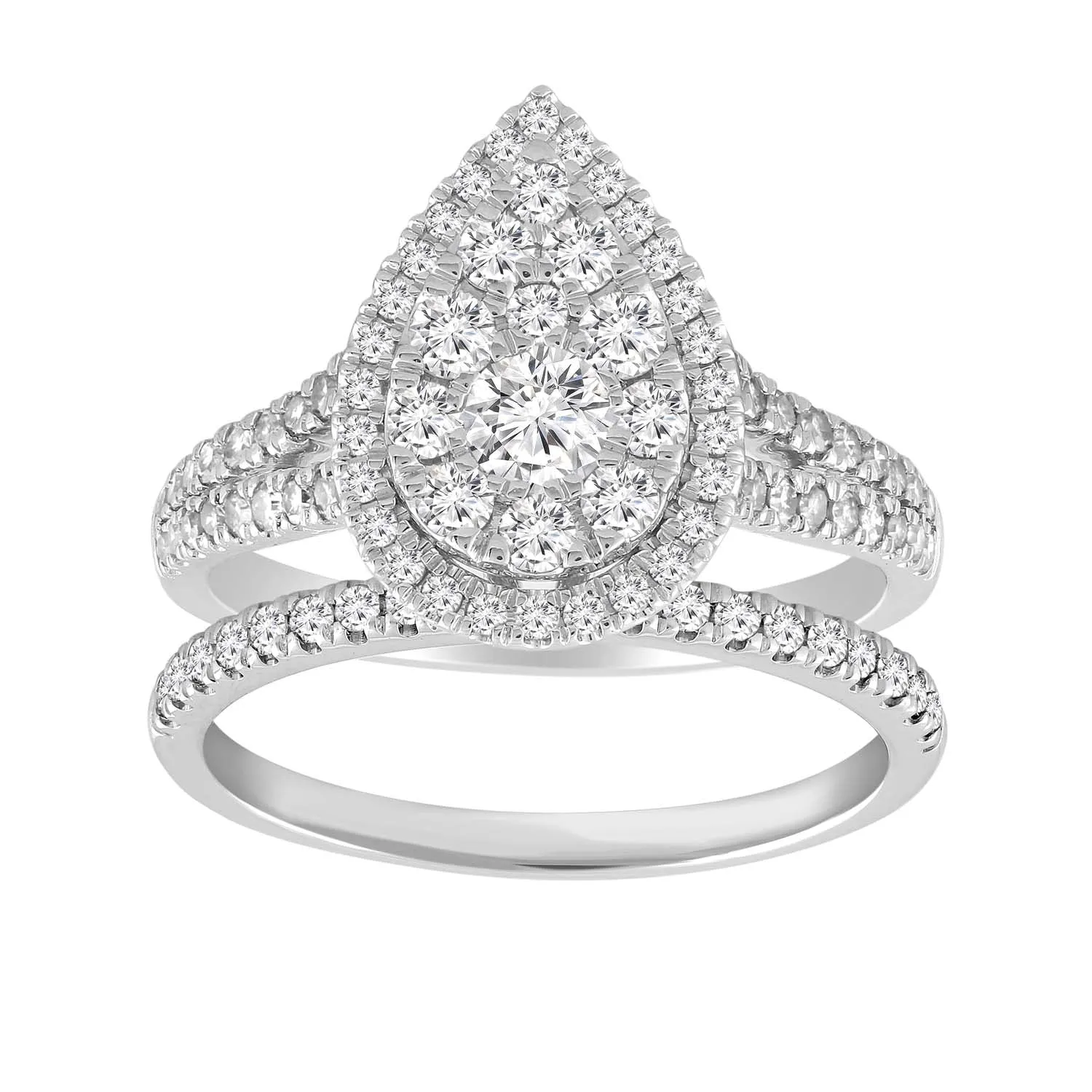 1ct Round Brilliant Diamond Engagement Ring Set In 18ct White Gold