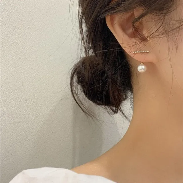 2022 New Korean Design Trendy Sweet Cute Pearl Stud Earrings For Women Fashion Chic Big Elegant Earring Party Jewelry