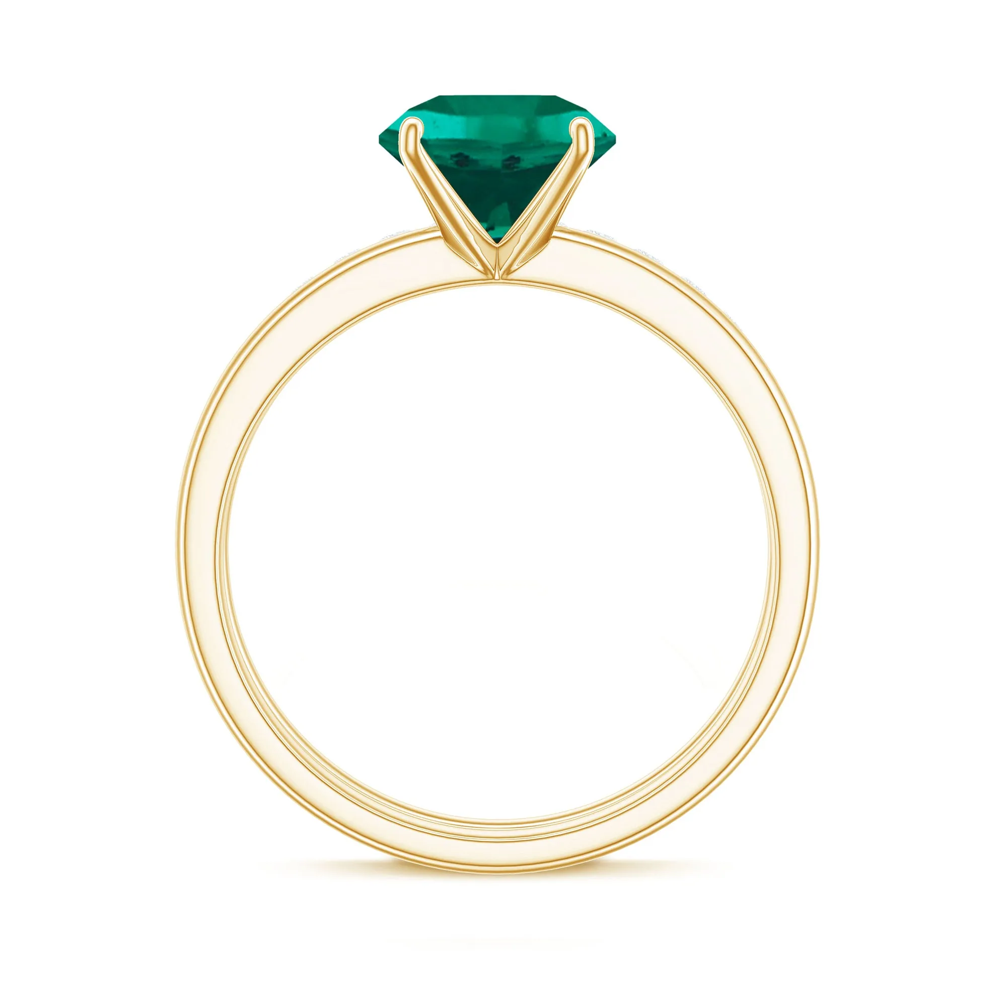 2.75 CT Created Emerald Solitaire Bridal Ring Set with Diamond