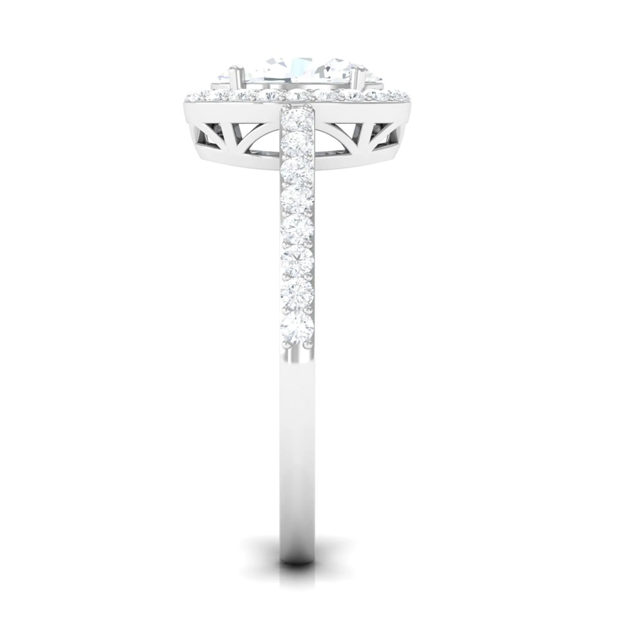 2.75 CT Simple Zircon Oval Engagement Ring with Halo
