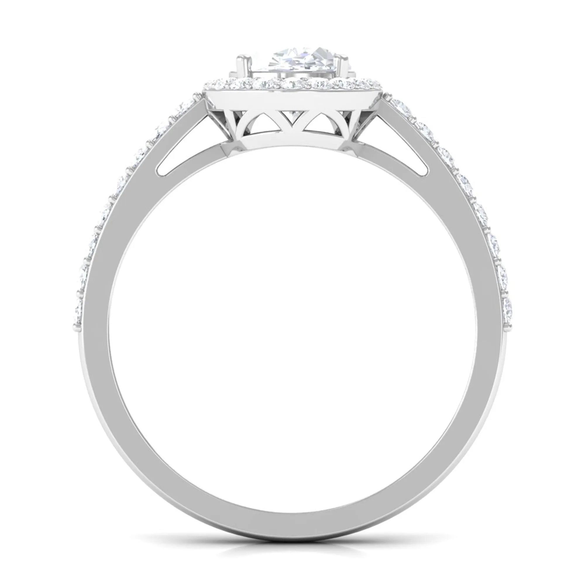 2.75 CT Simple Zircon Oval Engagement Ring with Halo
