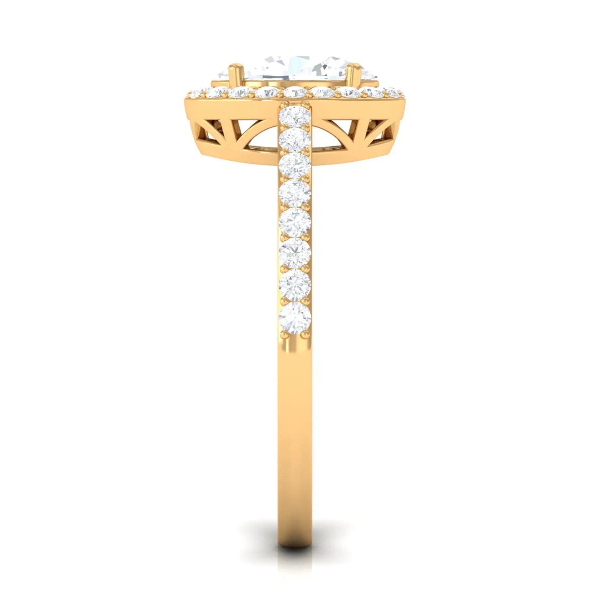 2.75 CT Simple Zircon Oval Engagement Ring with Halo