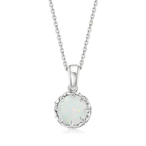 925 Silver Drop Pendant Inlaid with White Opal