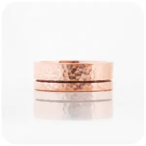 Angelo, a Solid Gold Grooved Mens Wedding Ring - Hammered