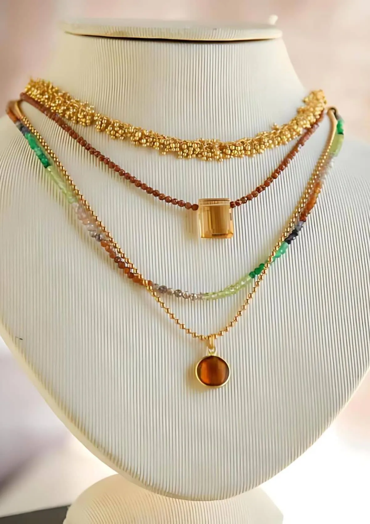 Avery Double Strand Necklace - Citrine