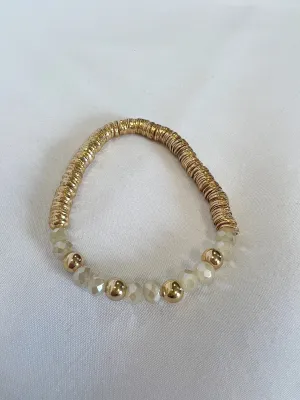 Beaded Bracelet - Gold Ivory