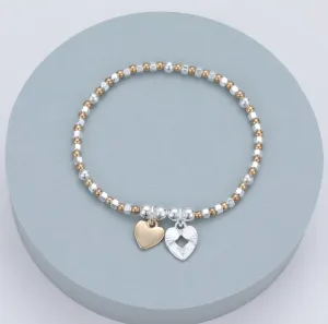 Beaded Bracelet In Multi with Angel Heart Charms