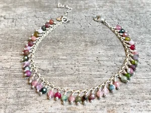 Beaded Silver Fringe Bracelet