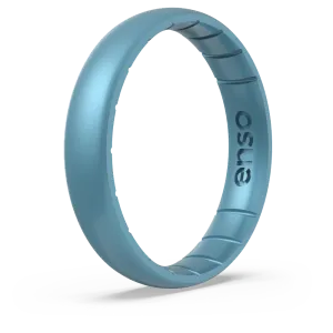 Birthstone Classic Thin Silicone Ring - Blue Topaz