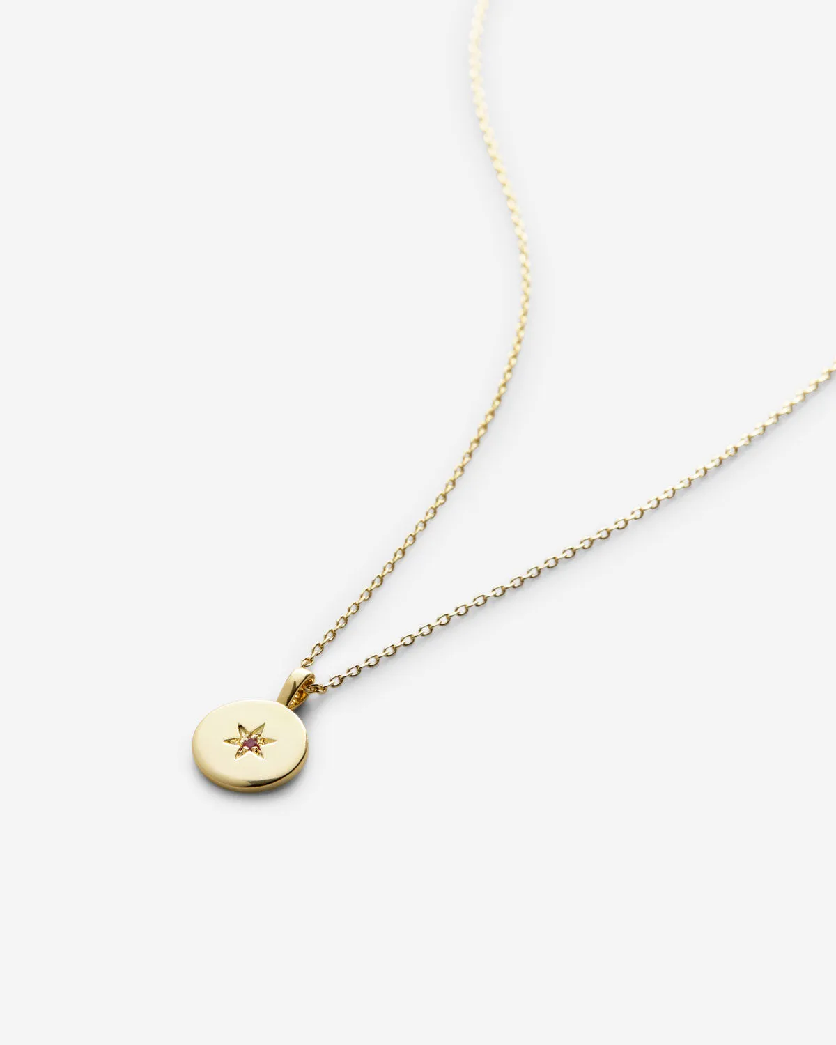 Birthstone Pendant Necklace — Ruby