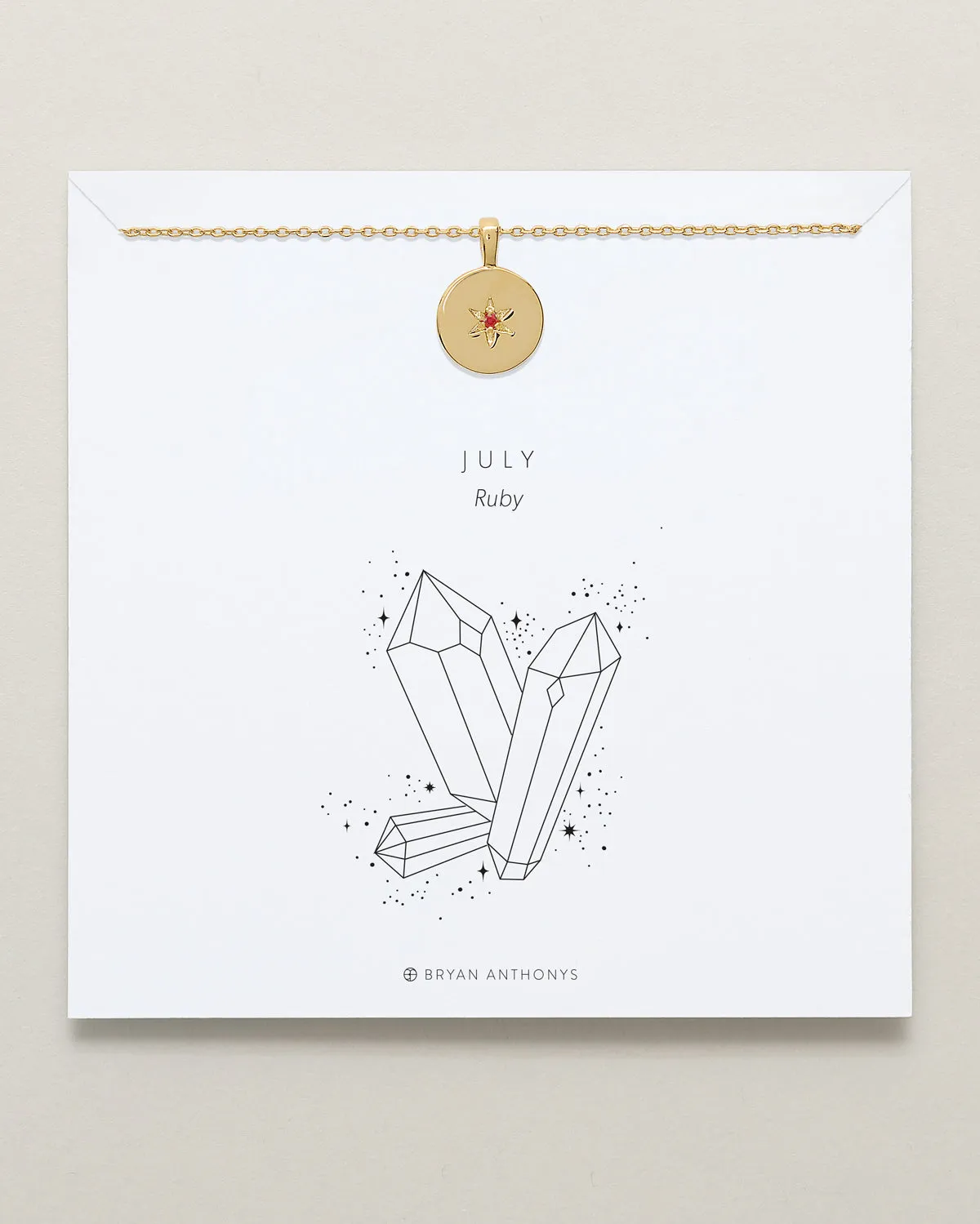Birthstone Pendant Necklace — Ruby