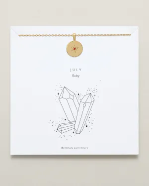 Birthstone Pendant Necklace — Ruby