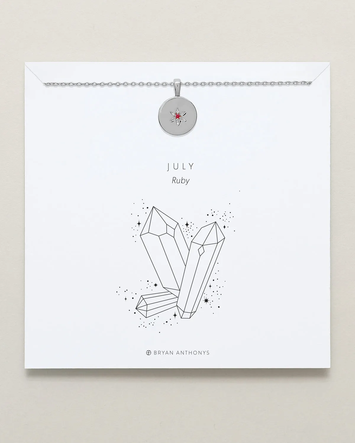 Birthstone Pendant Necklace — Ruby