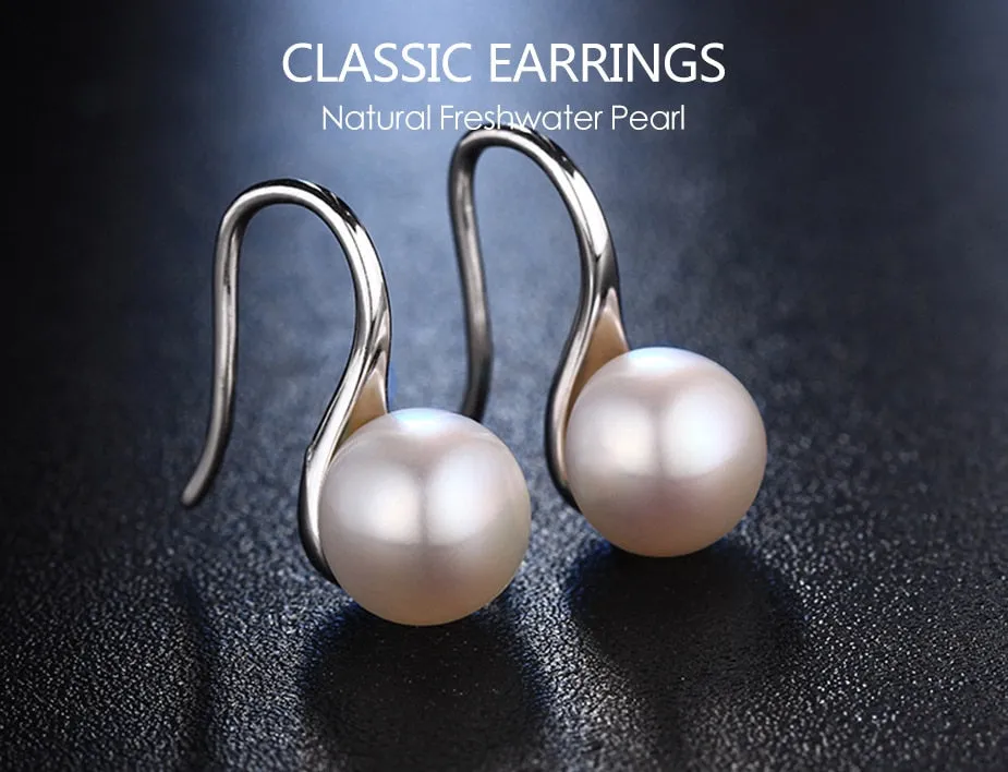 Black 100% natural freshwater pearl earring