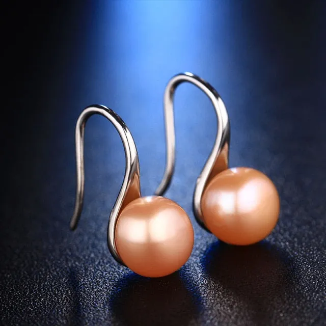 Black 100% natural freshwater pearl earring