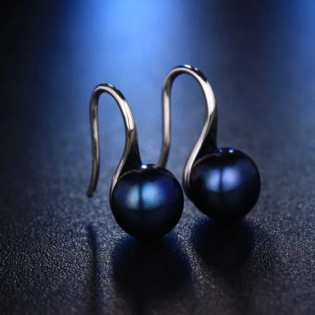 Black 100% natural freshwater pearl earring