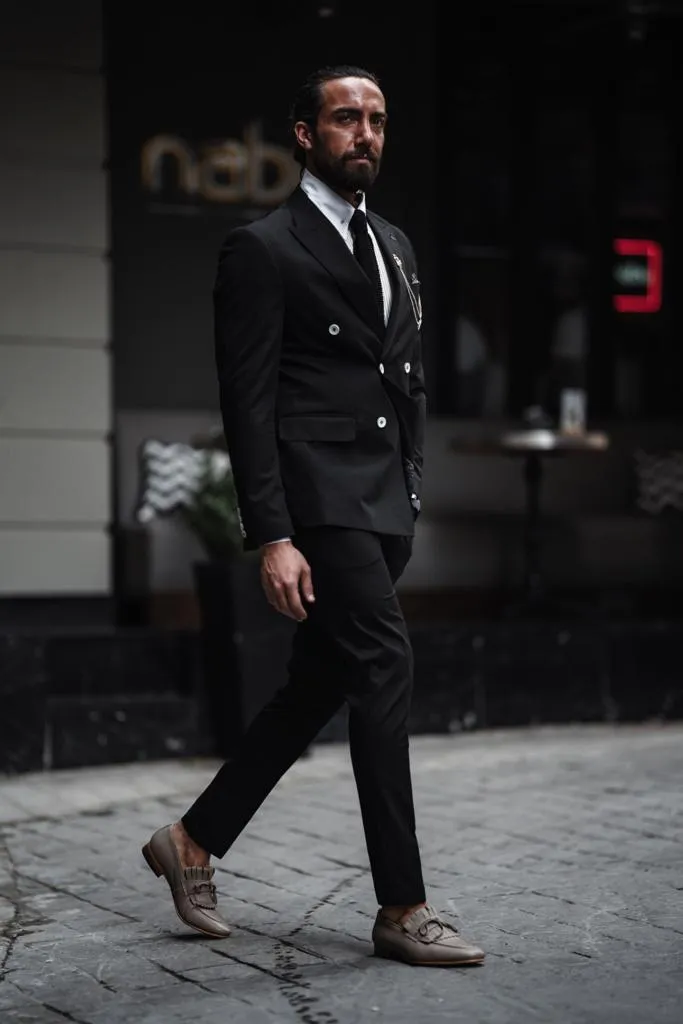 Black Slim Fit Groom Wedding Suit for men by GentWith
