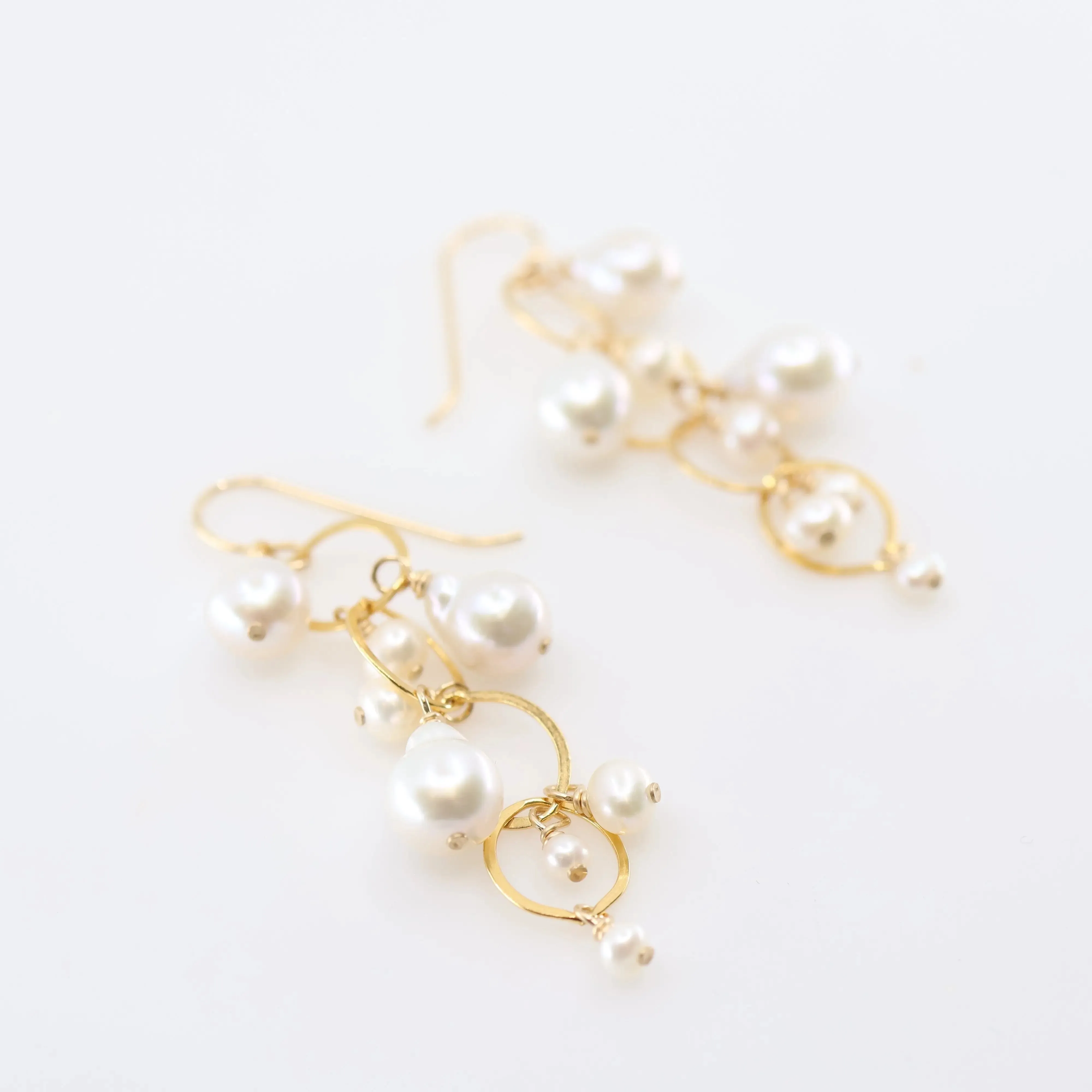 Cascading Freshwater Pearl Drop Earrings