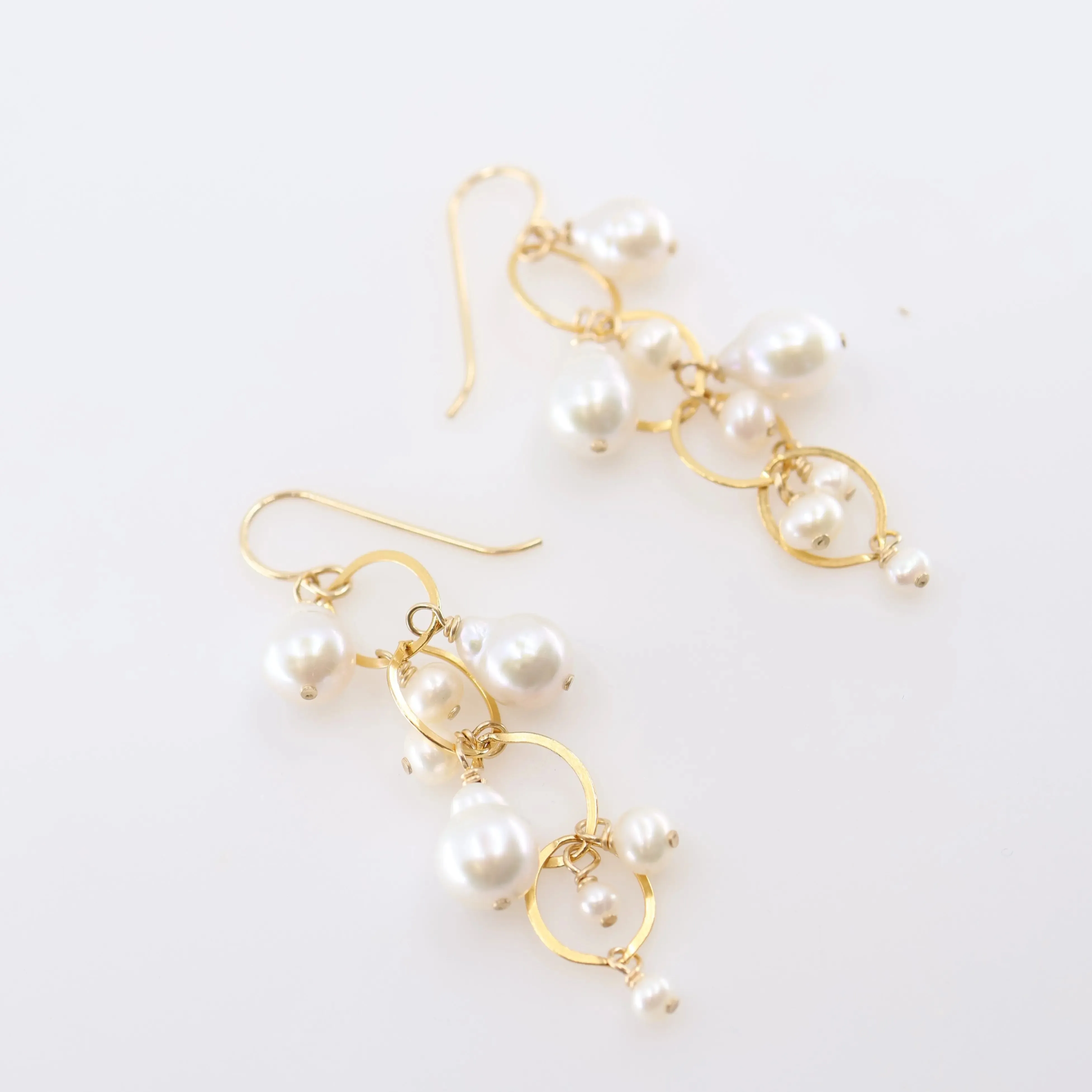 Cascading Freshwater Pearl Drop Earrings