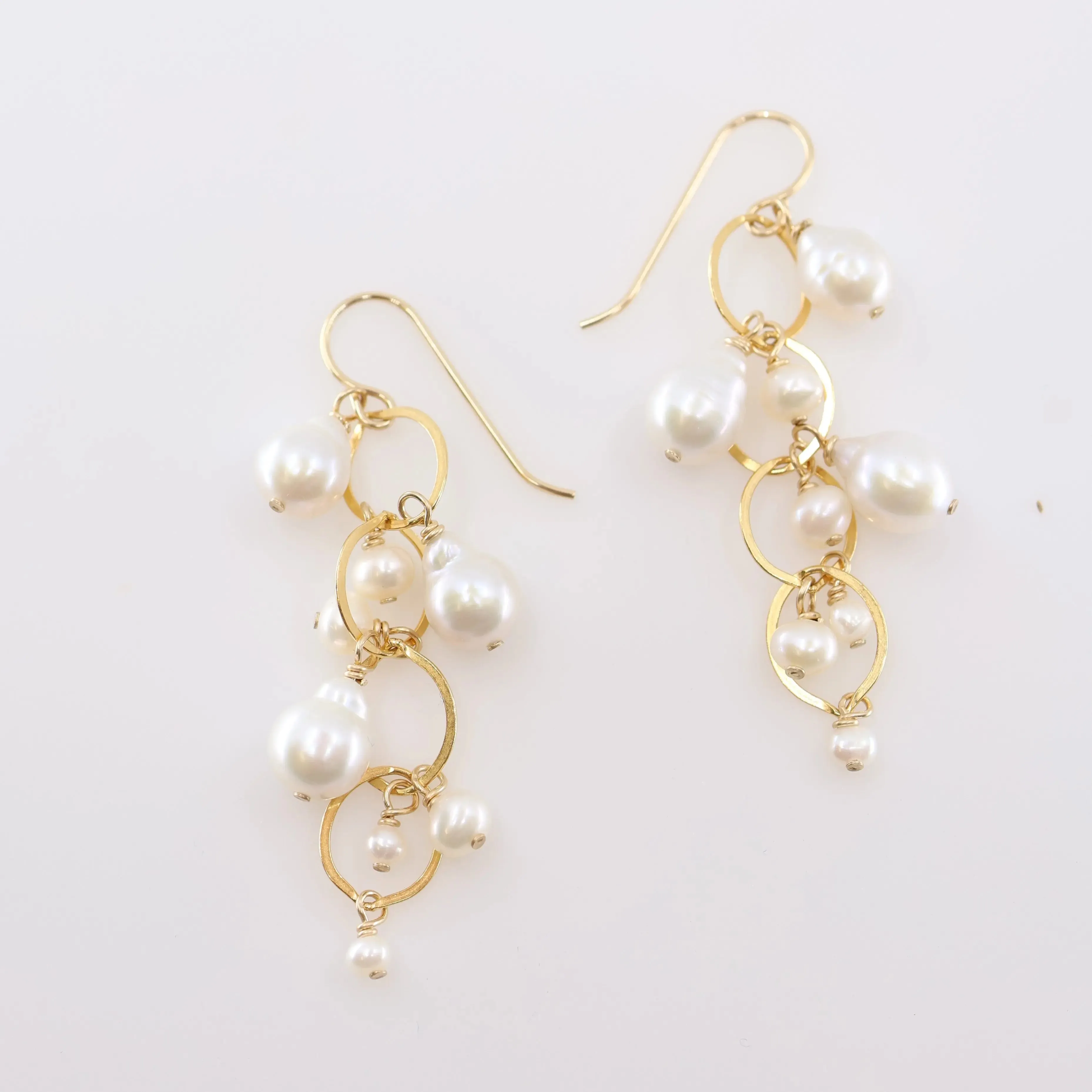Cascading Freshwater Pearl Drop Earrings