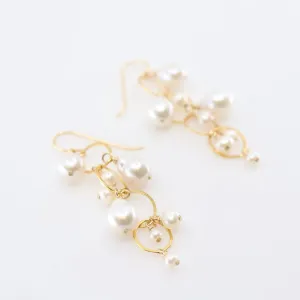 Cascading Freshwater Pearl Drop Earrings