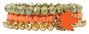 CHANGING OF THE LEAVES STRETCHY BRACELET STACK