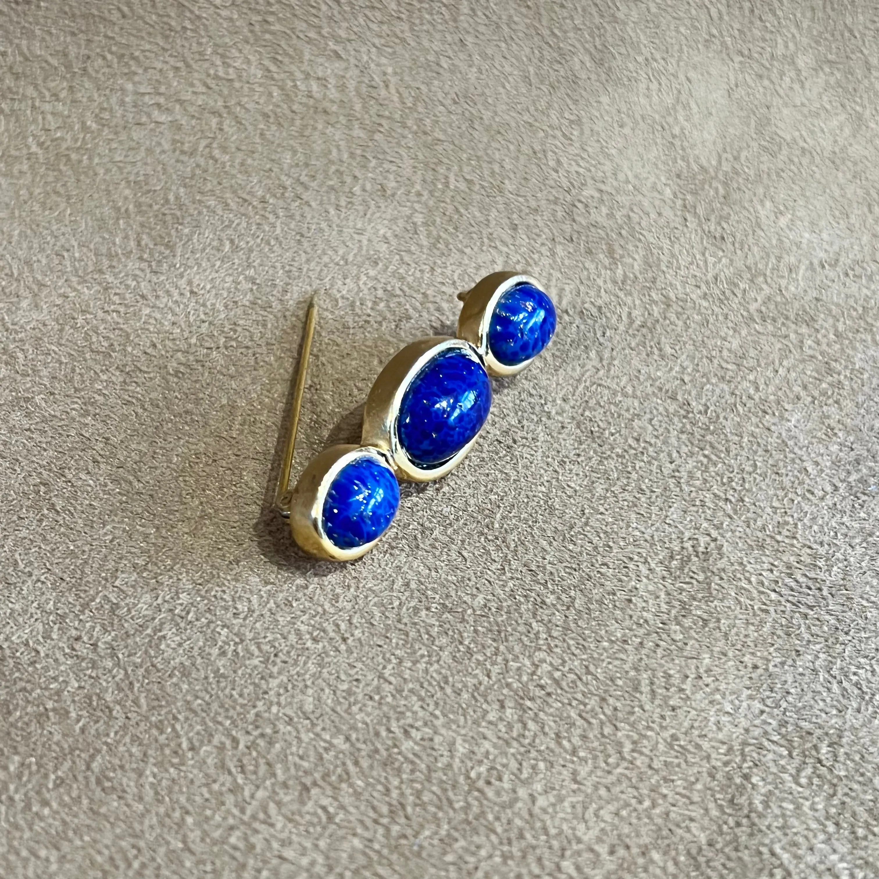 Christian Dior Lapis  Blue Brooch
