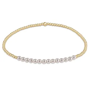 Classic Gold Beaded Bliss Bracelet - 2.0mm Gold Beads With 2.5mm Pearl Beads