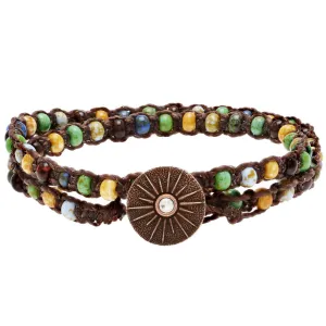 Copper Travertine Wrap Bracelet