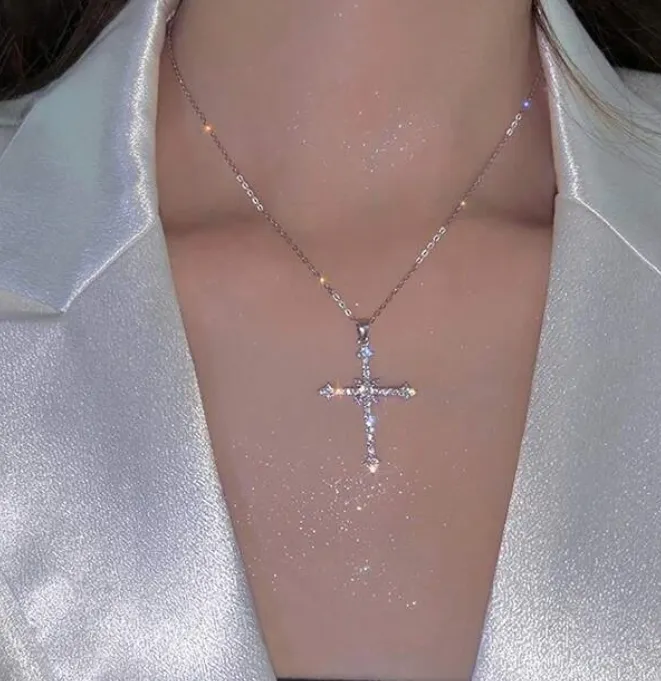 Cubic Zirconia Cross Necklace