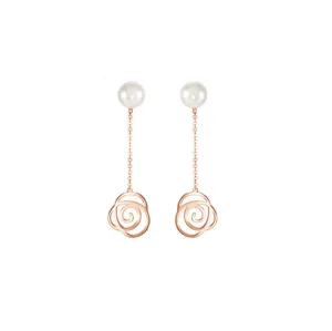 Cultured Freshwater Pearl Floral Earrings