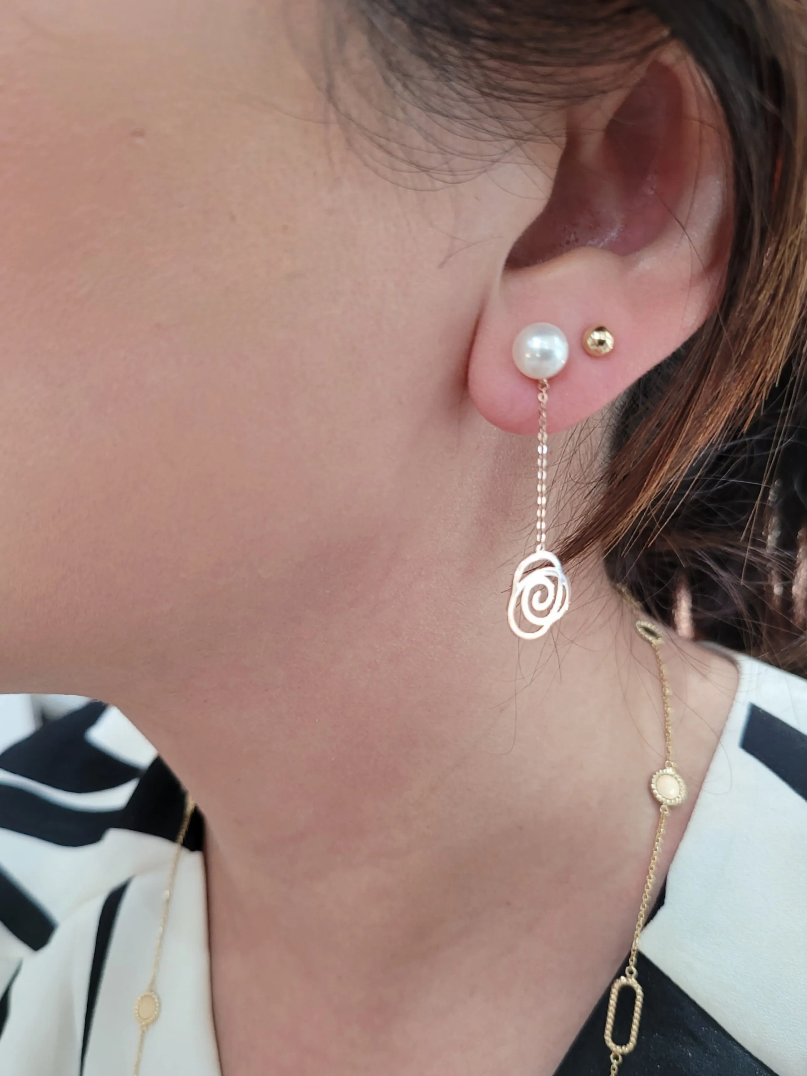 Cultured Freshwater Pearl Floral Earrings