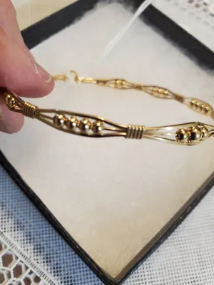 Custom Wire Wrapped 14Kgf Beaded Bracelet Size 8 1/4