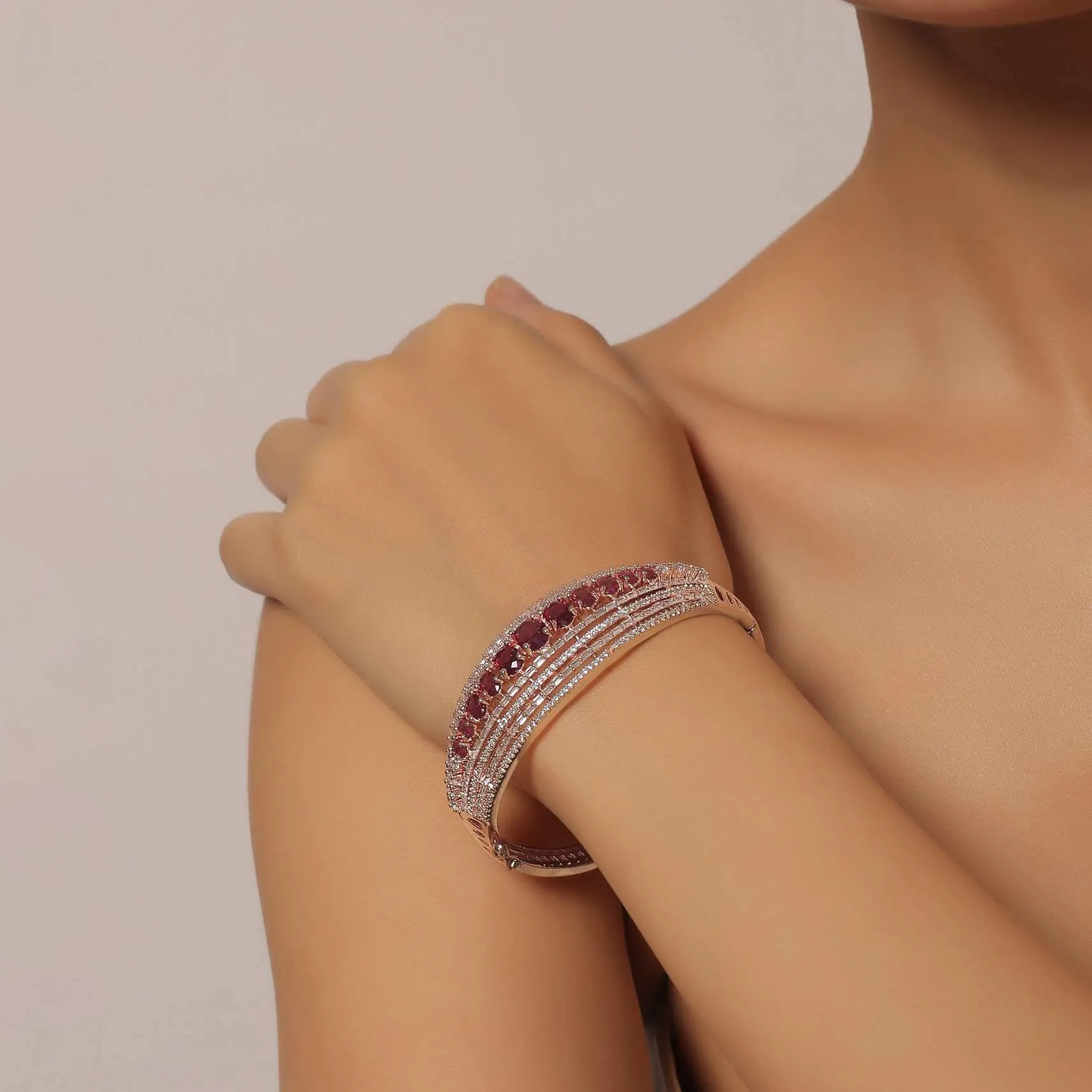 Dazzling Diamonds Ruby Radiance Kadda Bracelet