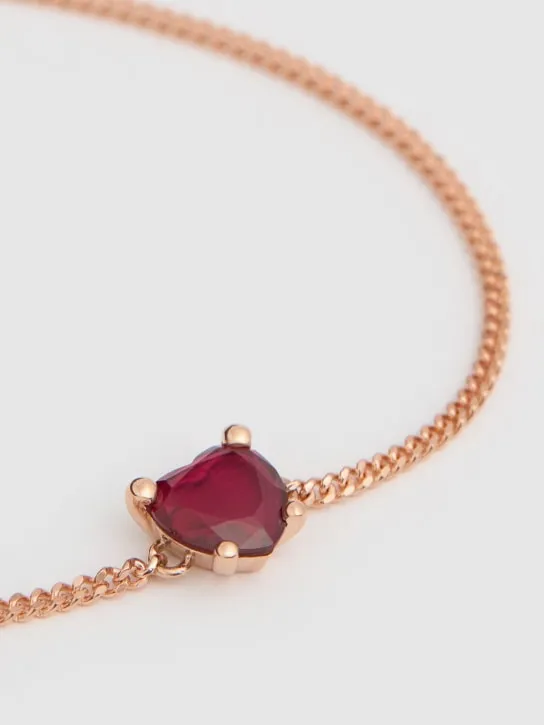 DoDo   9kt Heart synthetic ruby bracelet 