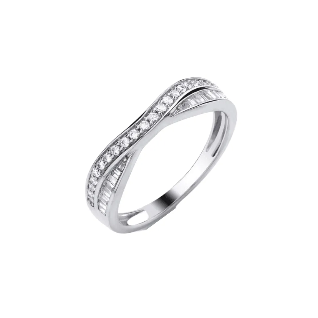 Double Sided Wishbone Diamond Ring - 9ct Gold