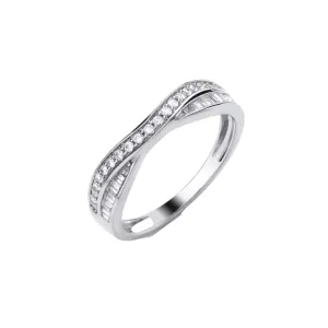 Double Sided Wishbone Diamond Ring - 9ct Gold