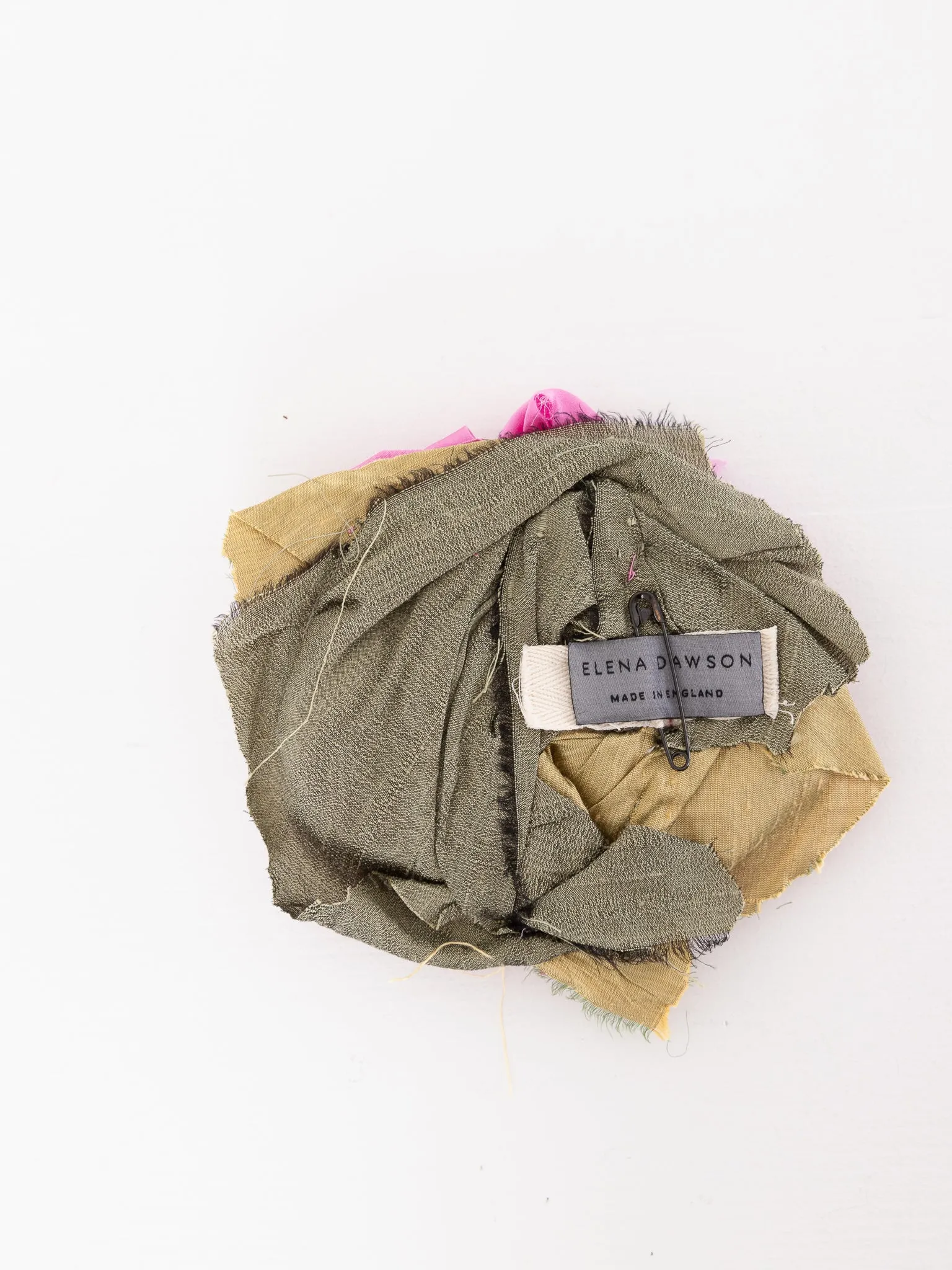 Elena Dawson Large Mophead Brooch, Pink Mixed Silk