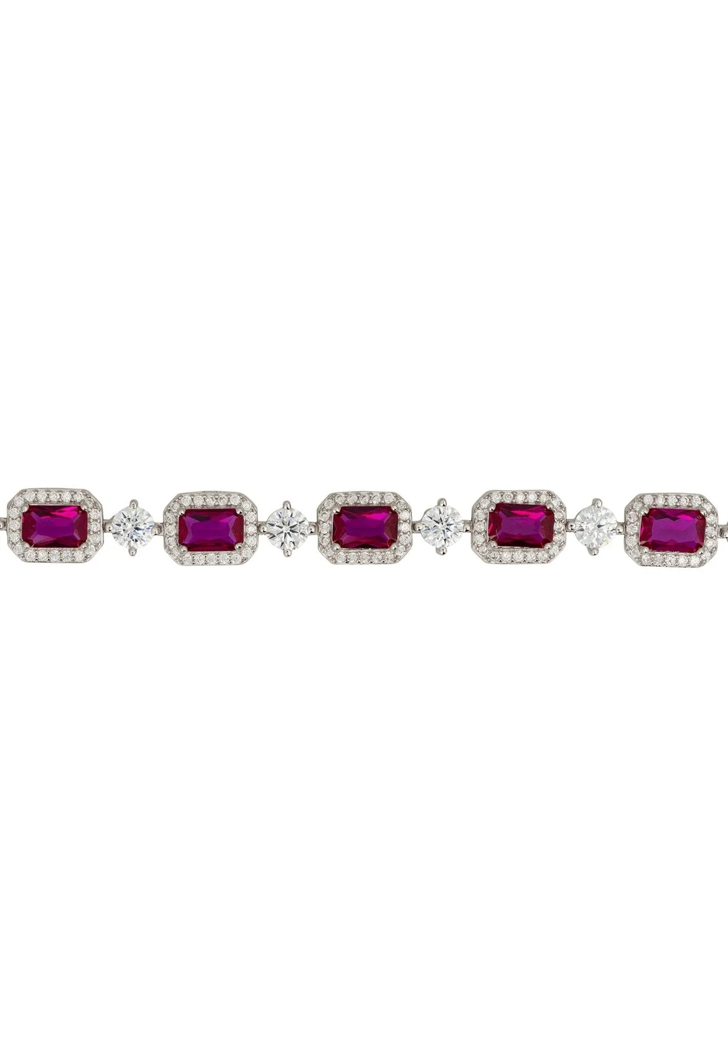 Elena Gemstone Bracelet Ruby Silver