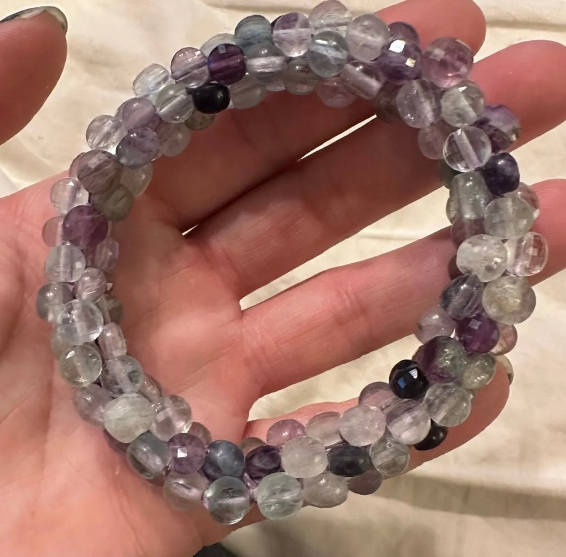 Fluorite crocheted bracelet