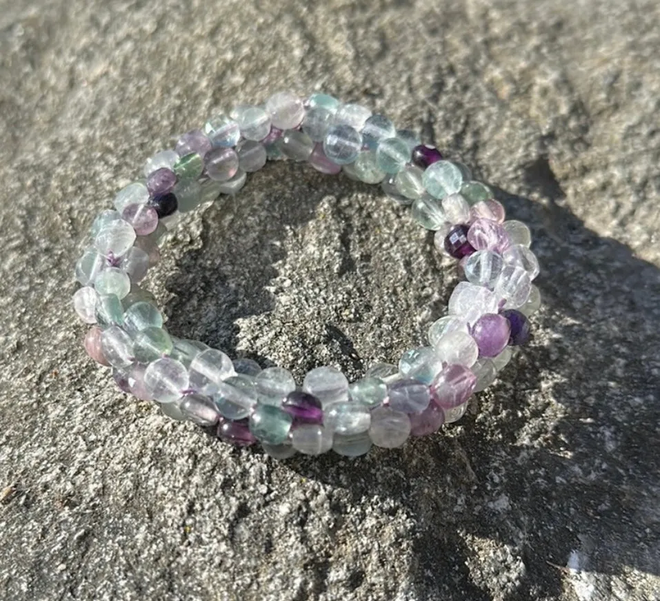 Fluorite crocheted bracelet