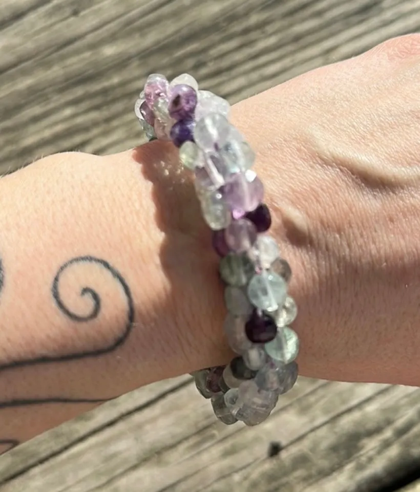 Fluorite crocheted bracelet