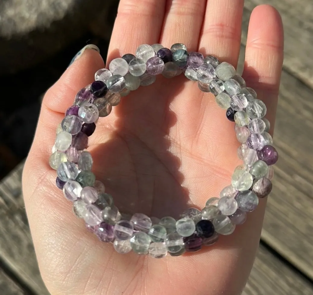 Fluorite crocheted bracelet