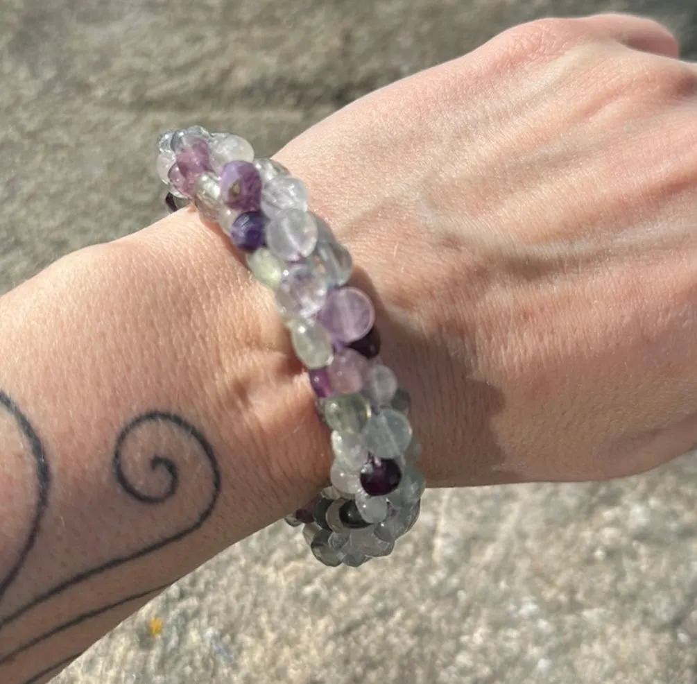 Fluorite crocheted bracelet