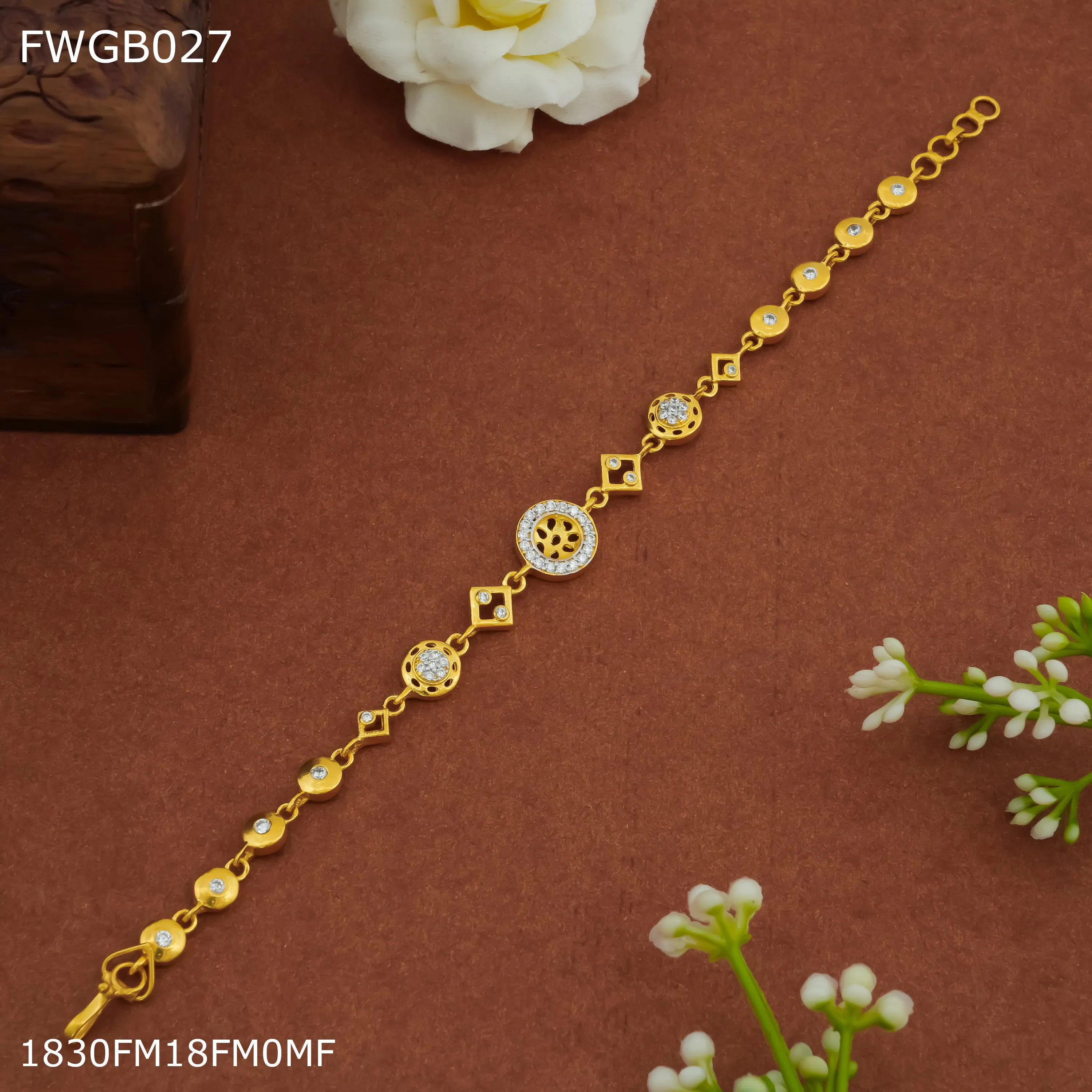 Freemen Gorgeous ad gold plated braslate For Women - FWGB027