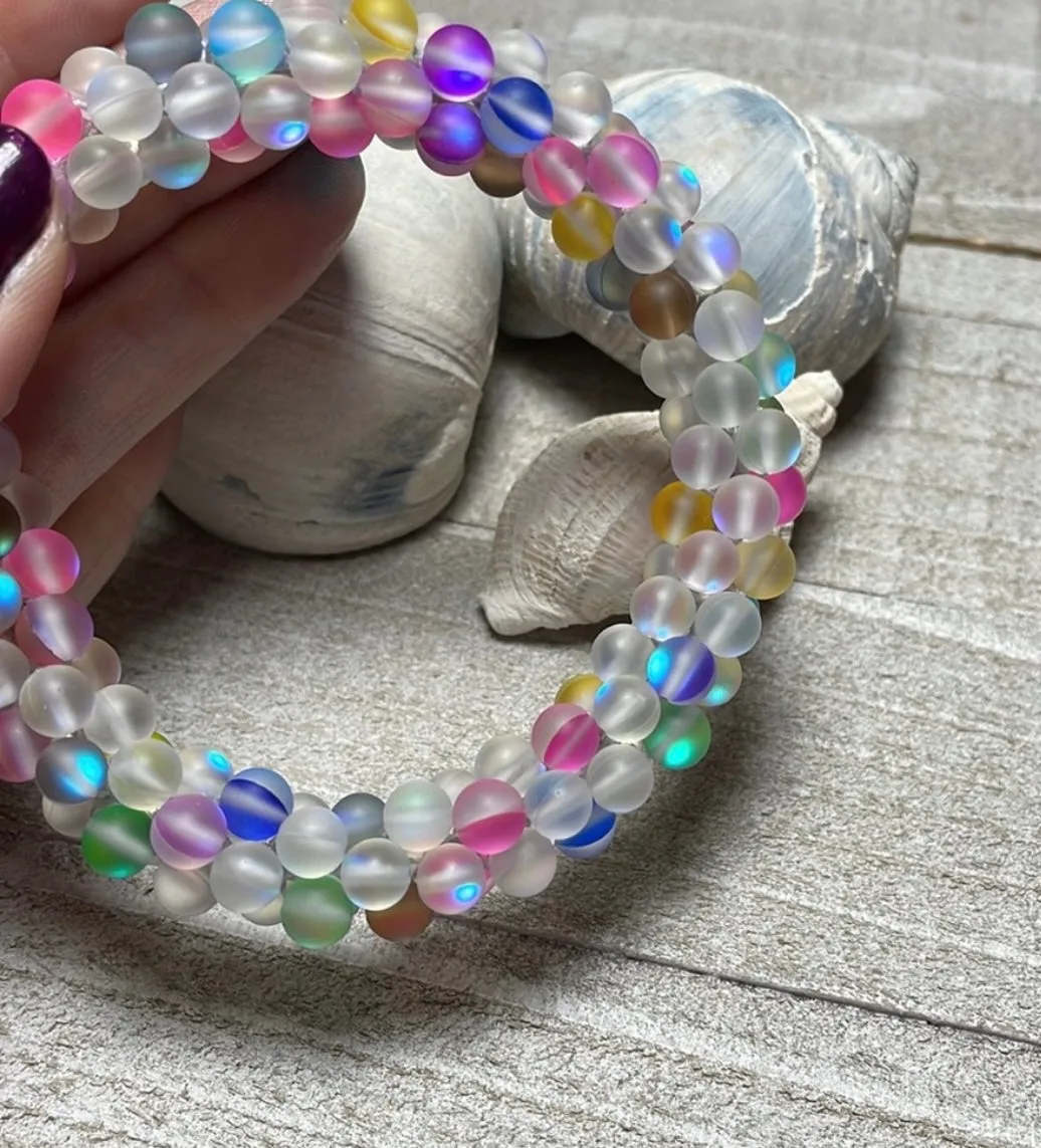 Frosted bubbles 🫧 crocheted bracelet