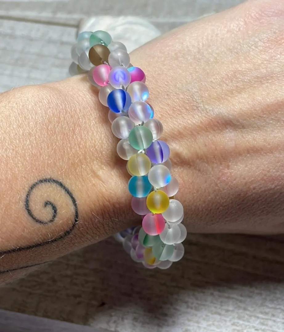 Frosted bubbles 🫧 crocheted bracelet